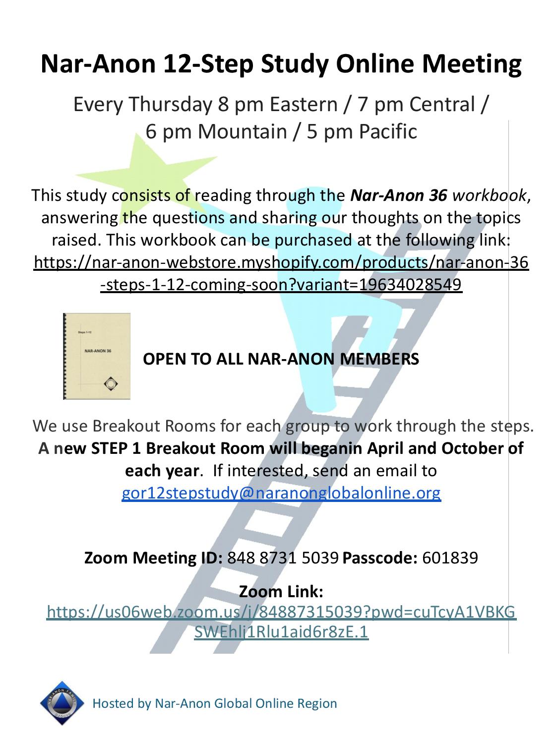 Naranon 12 Step Study Online Meeting