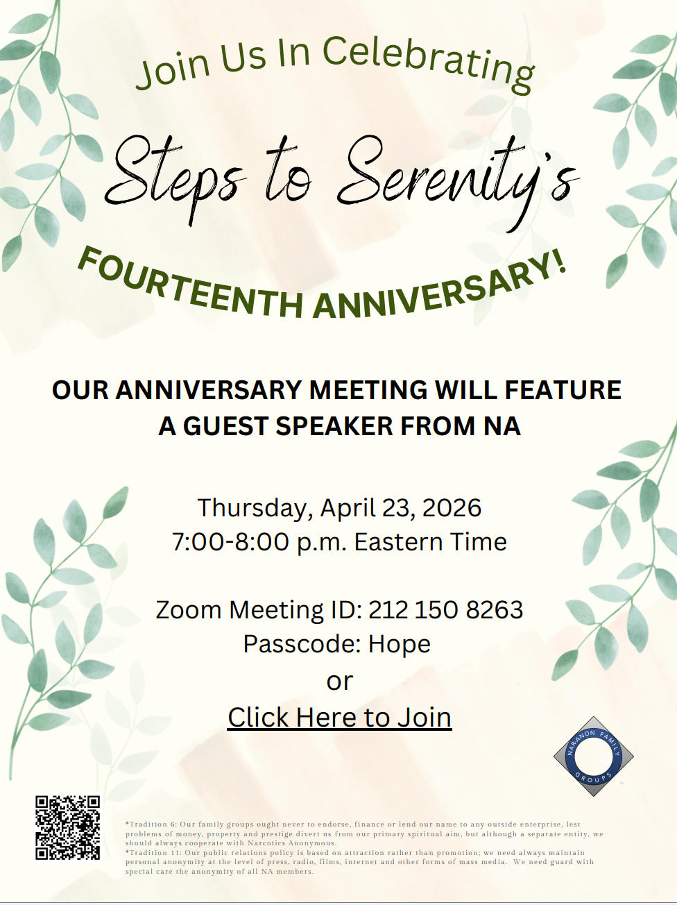 Steps to Serenity - Fourteenth Anniversary
